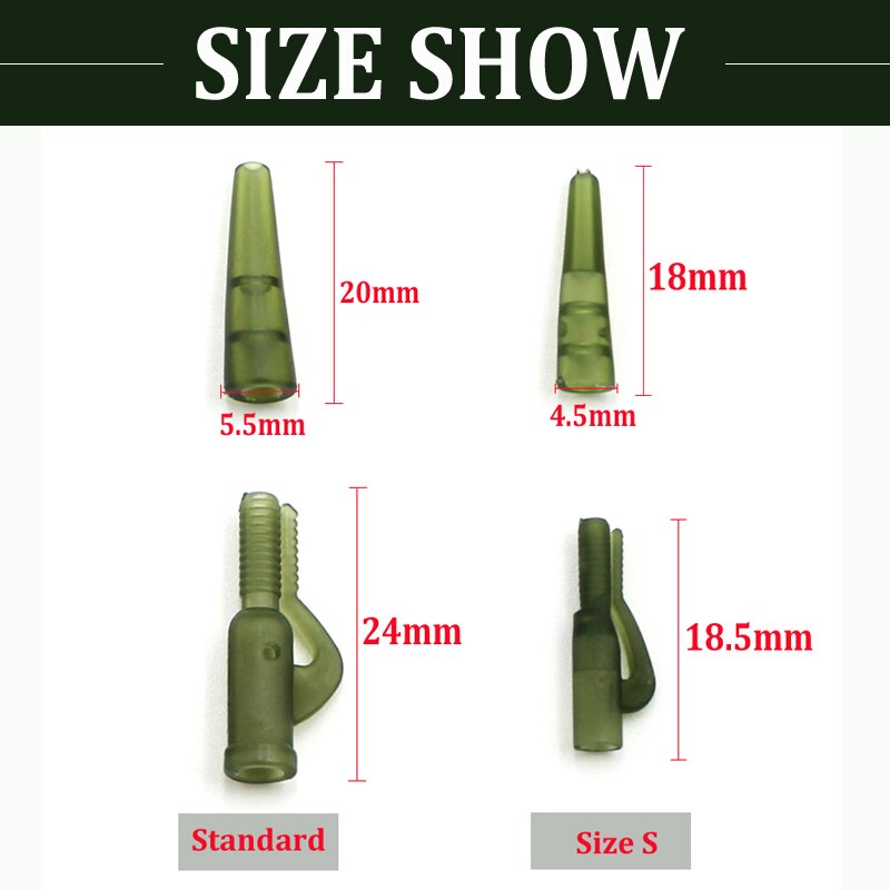 20Set = 40 Stuks Karpervissen Accessoires Tail Rubber Kegels Lood Sinkers Voor Vissen Chod Rig Methode Feeder Helicopter visgerei