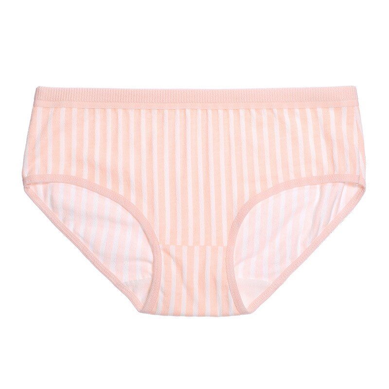 Vrouwen Katoenen Ondergoed Zacht Meisjes Brief Gedrukt Gestreepte Slipje Slips Vrouwelijke Menstruatie Lingerie: N33-4