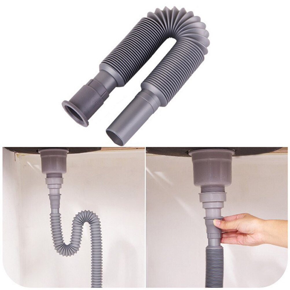 1pc säädettävä putki pesualtaan viemäriputki keittiö sisään vedettävä joustava pesuallas altaan vedenpoistoputki 80cm vesiletku