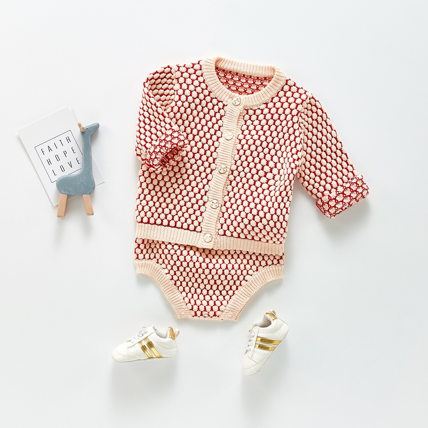 Herfst Baby Gebreide Trui Leuke Plaid Gebreid Vest Voor Baby Meisje Lange Mouwen Truien Pasgeboren Gebreide Baby Overalls