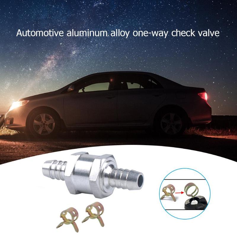 Aluminum Alloy Fuel One Way Check Valve for Carb+2pcs Spring Hose Clamps Aluminum Alloy Fuel One Way Check Valve for Carb