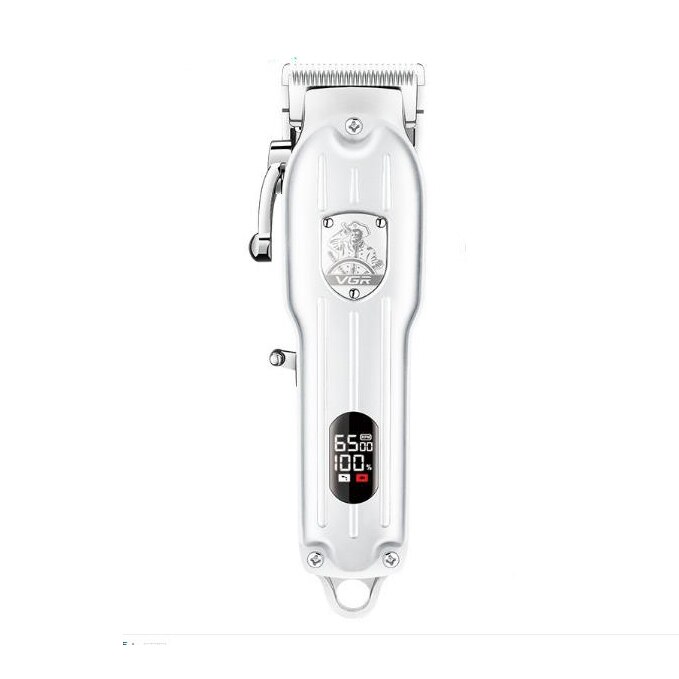 VGR hair trimmer VGR V-090 USB rechargeable hair clipper oilhead clipper hair carving push white LED10W powerful haircut machine: Silver