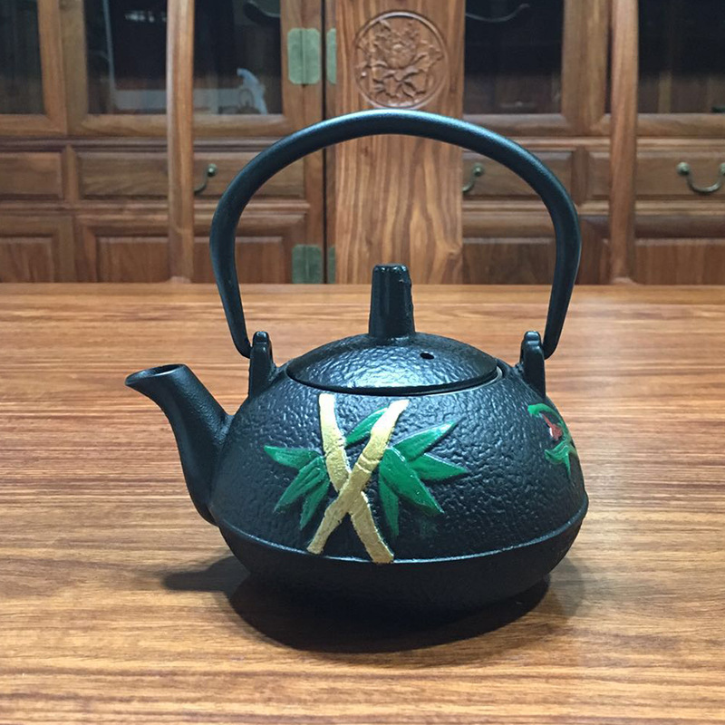 Retro støbejernskedel tekande kungfu kedel boligindretning 300ml: Grøn