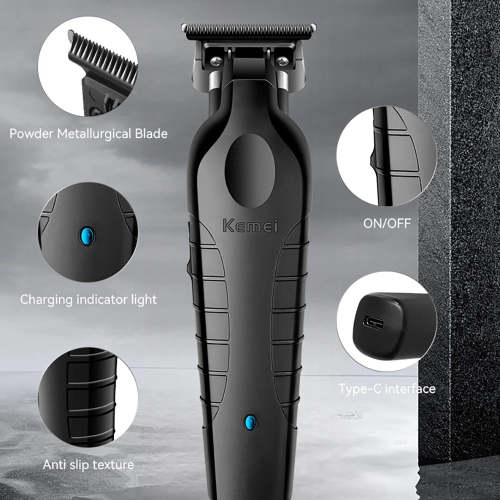 Kemei 2299 tondeuse à cheveux sans fil pour coiffeur Machine professionnelle pour couper les cheveux avec finition électrique 0mm
