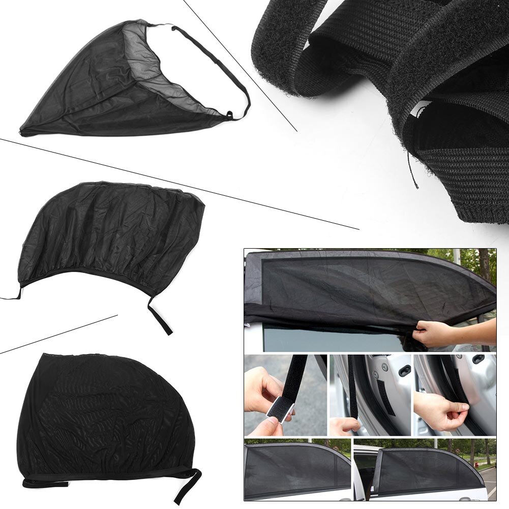 2PCS Universal Car Anti Insect Mosquito Sunscreen Window Net Door Mesh Sun Visors Auto Accessories