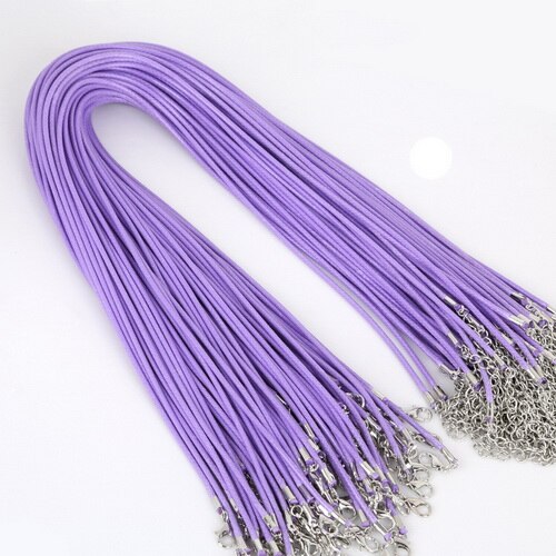 10 sztuk/partia 2MM średnica woskowany przewód nylonowy skórzany regulowany pleciona lina naszyjnik i bransoletki Charms ustalenia karabińczyk...: Light Purple