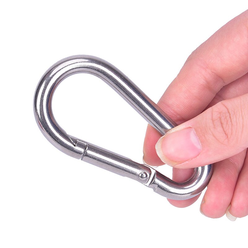 Mosquetón con resorte de acero inoxidable 304, herramienta múltiple, accesorios para escalada en roca, gancho de presión, llavero, cierre de eslabón rápido, 5 tipos, 1 ud.