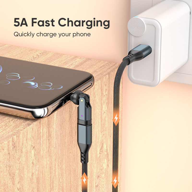 AUFU PD240W OTG Adapter USB C na typ C 540 Obrót typu C Konwerter męski na żeński dla Macbook Xiaomi Samsung Złącze OTG