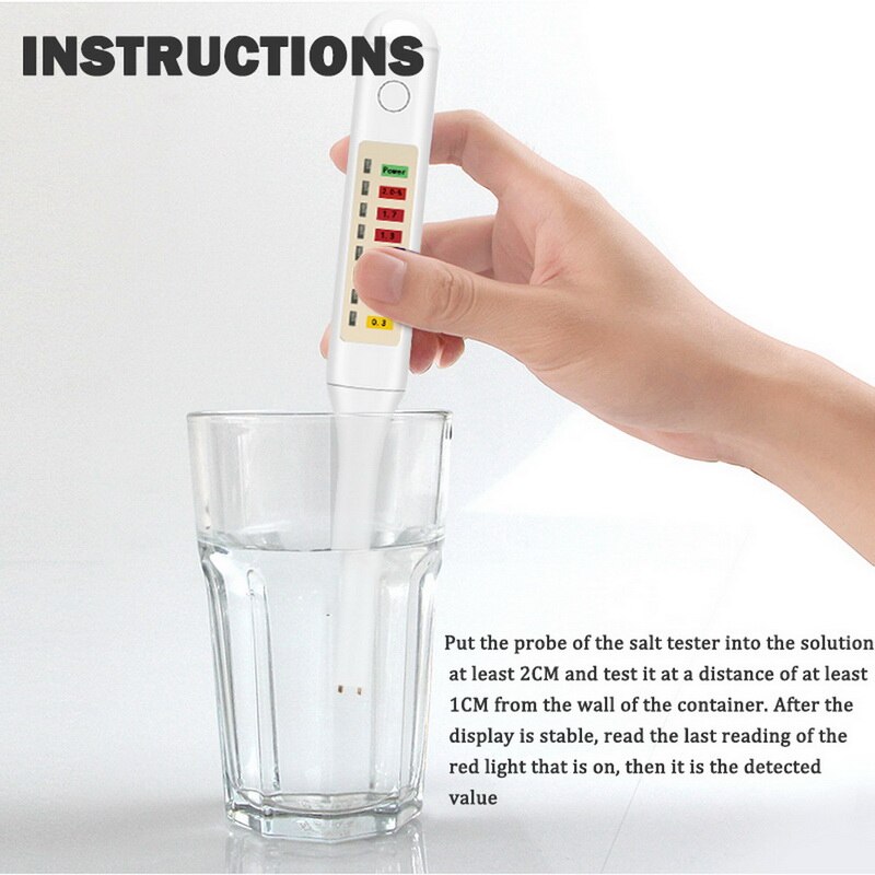 ABS Handheld Concentration Meter White Portable Measure Electronic Food LED Detector Salinity Tester Analysis Easy Operate