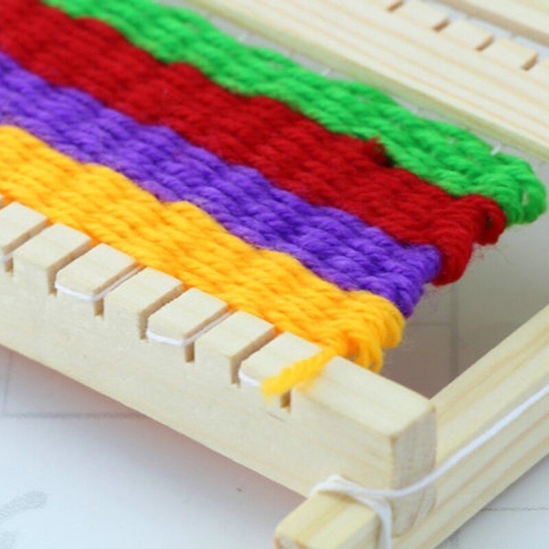 Kind Diy Houten Handgeweven Developmental Speelgoed Garen Weven Breien Shuttle Weefgetouw