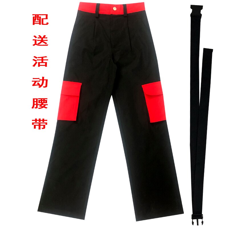 Hip Hop Costumes Female Jazz Team Performance Clothing Adults Street Dancing Stage Wear Loose Overalls Suit Rave Outfits DN4647: Pants / M