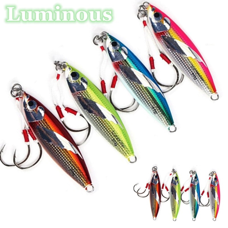 Japan Slow Jigging Lures Lead Fish With Double Hooks 40/60/80/100G Slow Jigs Saltwater Fishing Lure