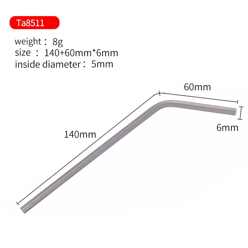 Tiartisan Kitchen Accessorie Titanium Straw Eco Friendly Metal Drinking Straw Reusable Straws: Ta8511