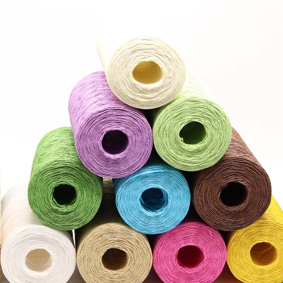 500g/ lot raffia halmgarn virkgarn för gör-det-själv stickning sommar halmhatt handväskor kuddar korgar material handstickningsgarn