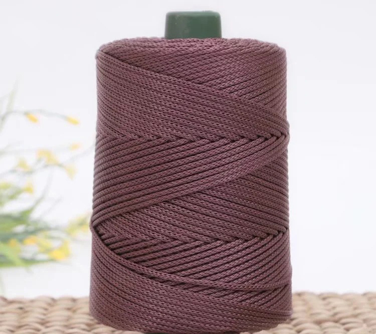 Cordón de algodón de colores de 3mm, cuerda tejida trenzada, hilo hueco, artesanía decorativa, bolso hecho a mano, accesorios para cinturón con cordón