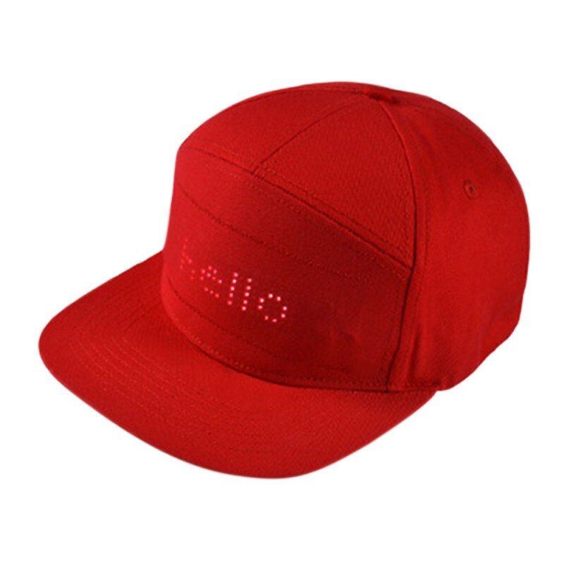 Couleur rouge noir ÉCRAN LED chapeau chapeau de paillettes chapeaux bricolage MODIFIER texte photo Festival Artefact casquette rouge.: Rouge