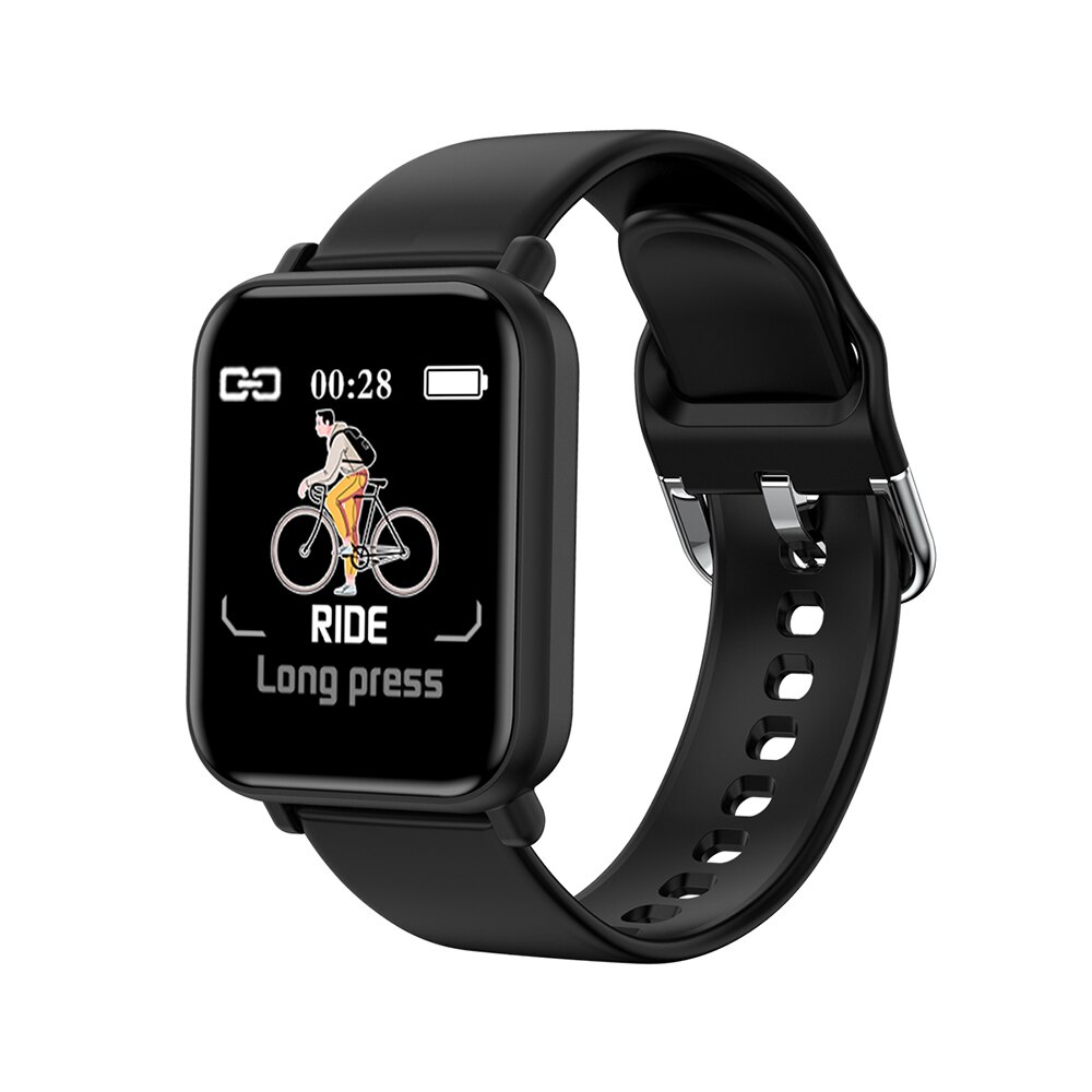 Smart Horloge R16 Smart Horloge Waterdicht Smartwatch Bloeddruk Fitness Tracker Ios Android Fitnessapparatuur: Black