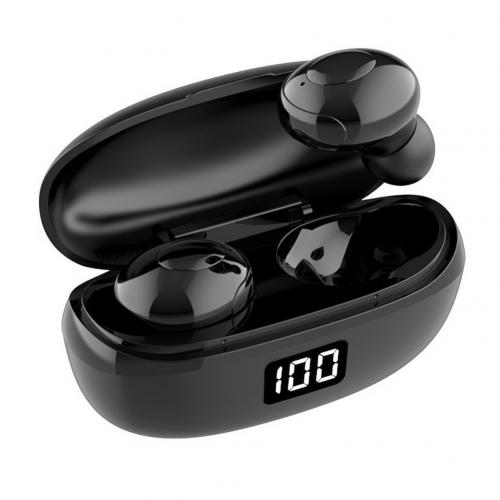 HKT-6 Tws Bluetooth Headset 9D Muziek Hoofdtelefoon Sport Waterdichte Oordopjes Werkt Op Alle Android Ios Smartphones Draadloze Koptelefoon: Black