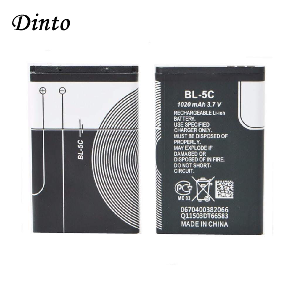 Dinto Li-ion Phone Battery BL-5C BL-5B BL-5J BL-5CT for NOKIA N70 N71 5300 N83 5230 5233 6303i C5-02 BL5C BL5B BL5J BL5CT