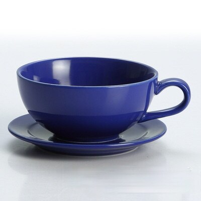 Service à café coloré, , tasses et soucoupes à café, Cappuccino, Latte, basse teneur, 250ml: Sapphire Blue