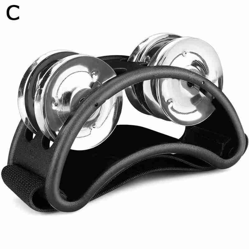 1 pièces hochet tambourin Cajon boîte tambour compagnon accessoire Percussion fournitures Instruments à main pied aide Jingle elliptique Y8I2: black