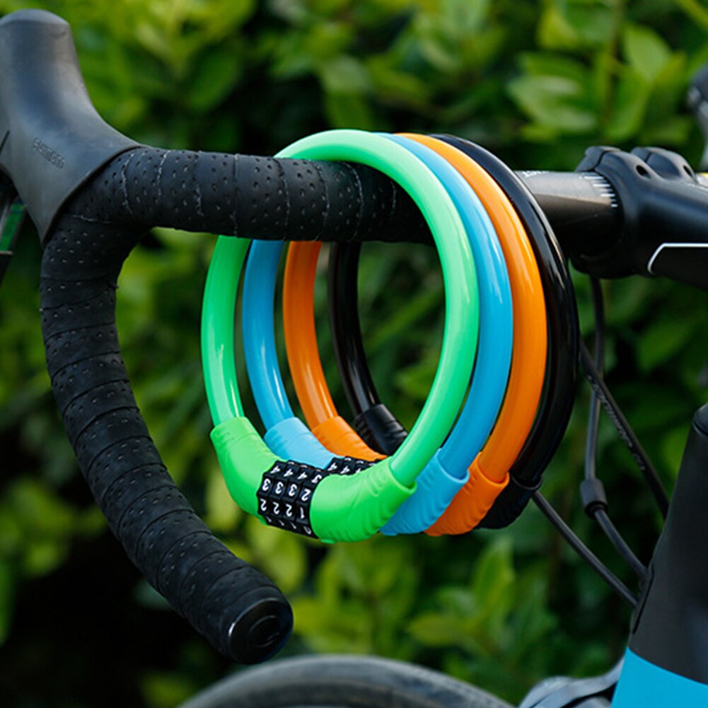 Anti-Theft Bike Lock 4 Digit Code Combination Stainless Steel Cable Bicycle Security Lock Equipment MTB Bike Lock