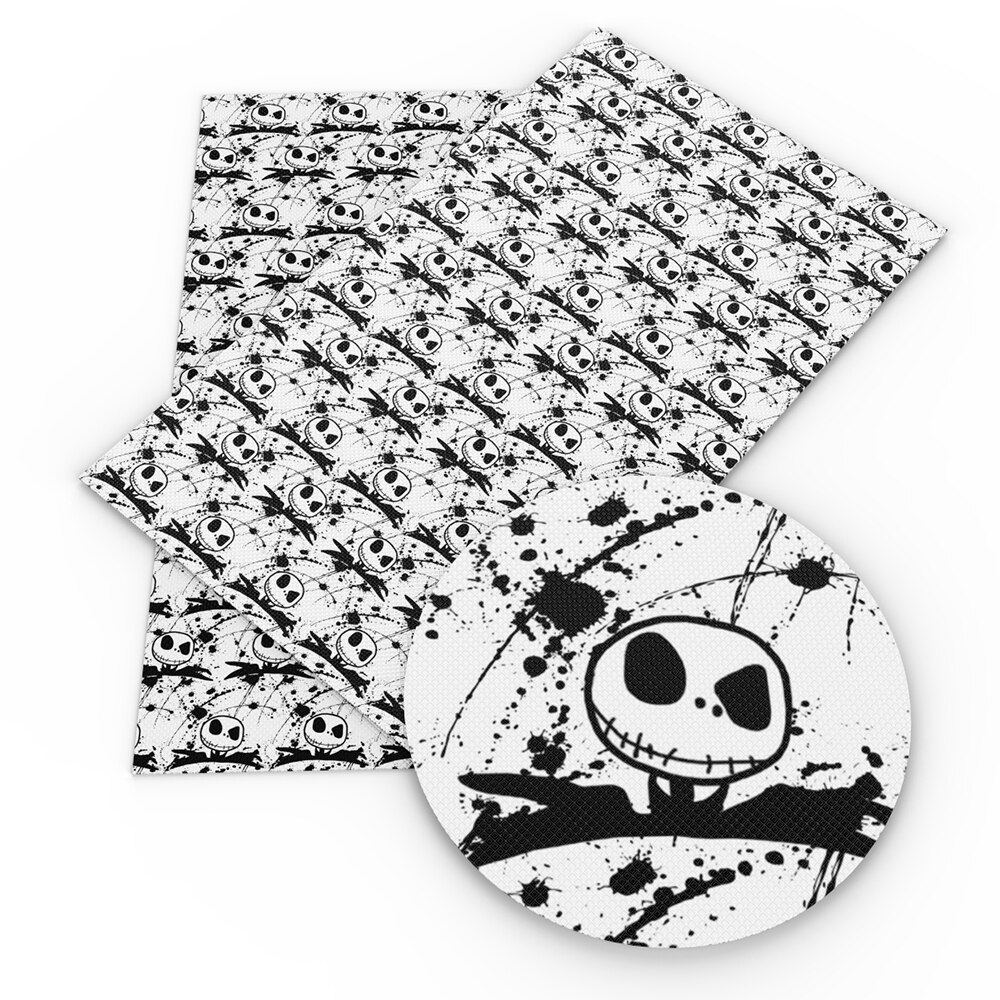 David accessoarer 20*34cm halloween-serien dödskalletryckt konstläder i konstläder för bågar diy handgjorda material ,1 yc 12010: 1109123001