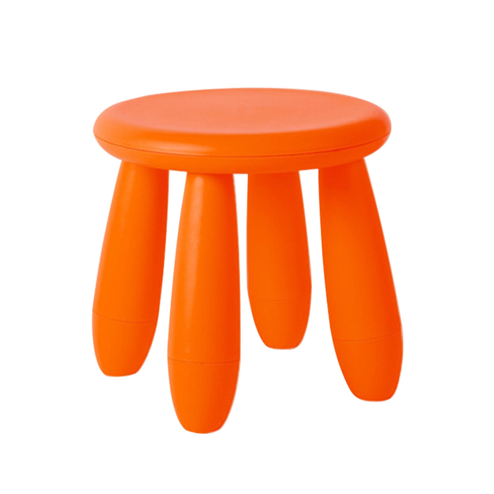 Aftagelig skammel børn runde sæde mini bærbar stue møbler børnehave fortykket pp glat læring skridsikker: Orange