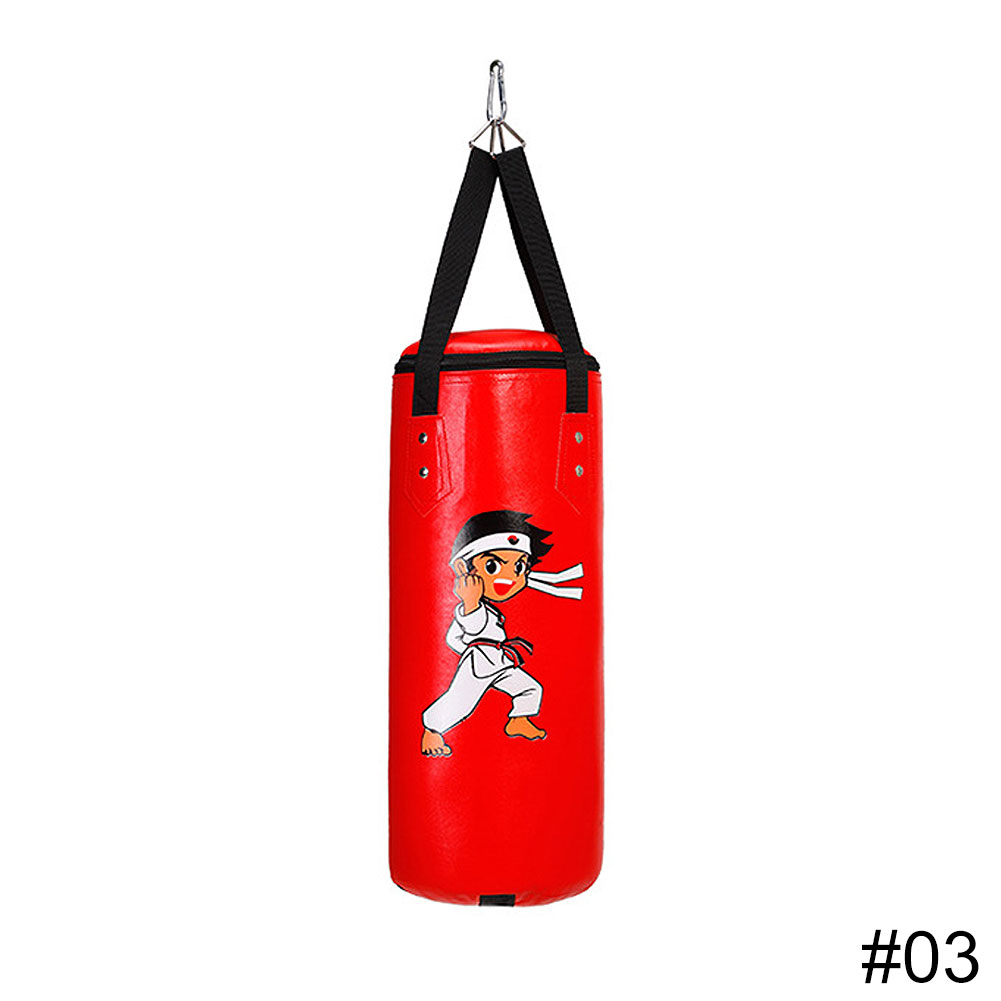 Empty Kids Boxing Sandbag Home Fitness Hook Hanging Kick Punching Bag Boxing Training Fight Karate Punch Muay Thai Sand Bag: Red