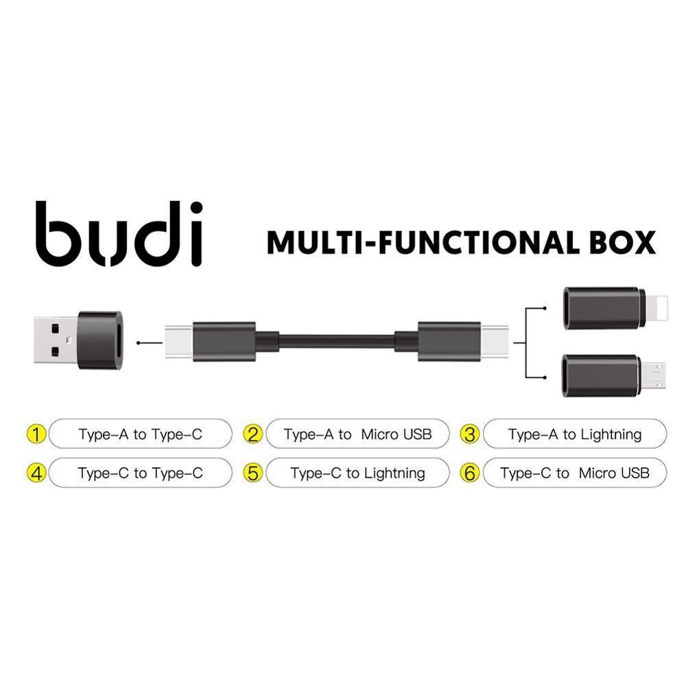 BUDI Multi-function Smart Adapter Card Storage Data USB types Cable SIM KIT Multi-Cable TF Memory Cable Reader card 6 Box D3A3