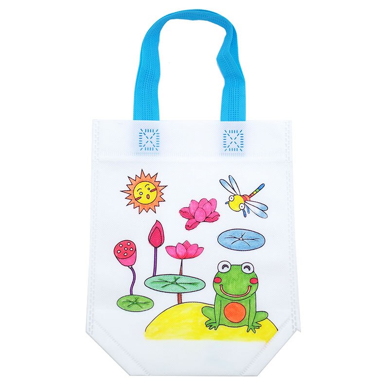 10pcs Per Bambini FAI DA TE Eco-Friendly Borsa Graffiti Giocattolo Educativo Scuola Materna Pittura A Mano Materiali Tessuto Borse Per Bambini Giocattoli Regali