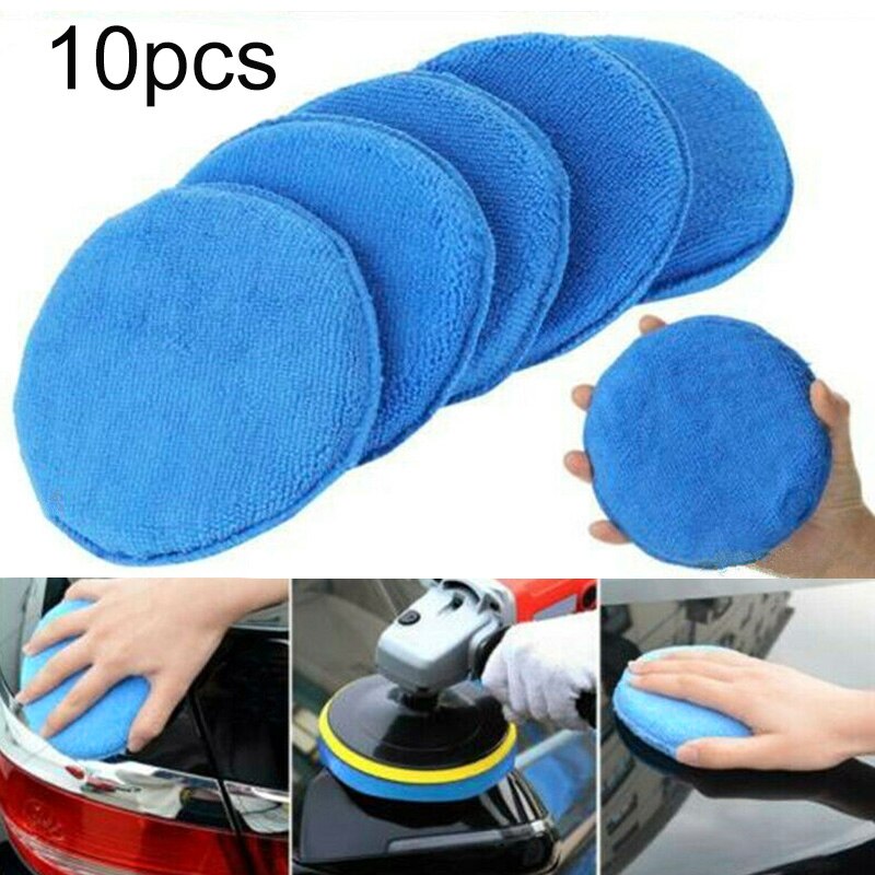 Blue Polishing Pad Set Foam Sponge Microfiber Cleaning Buffer Detailing