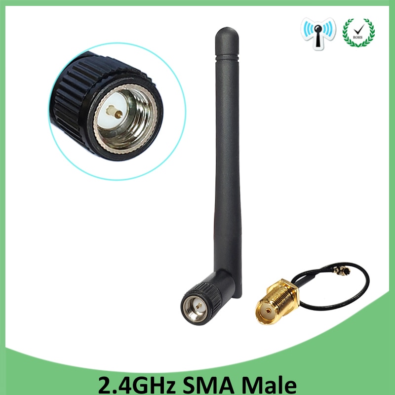 2,4 Ghz antenne wifi 3dbi SMA männlichen 2,4G antena wifi antenne Zigbee Kleine Größe aerial PCI U.FL IPX zu RP-SMA Zopf Kabel