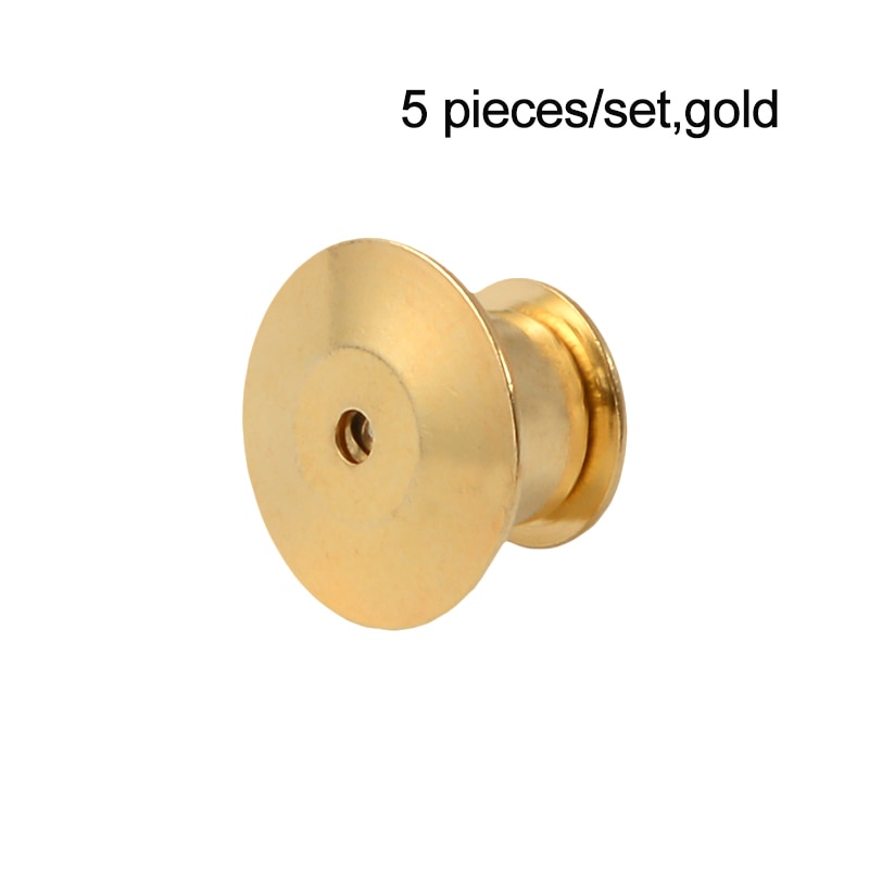 ¡Joyería QIHE bloqueo Pin espalda para Pines de esmalte color plata oro Pin guardianes broche pin Extra garras nunca perder un pin otra vez!: Gold-5PCS