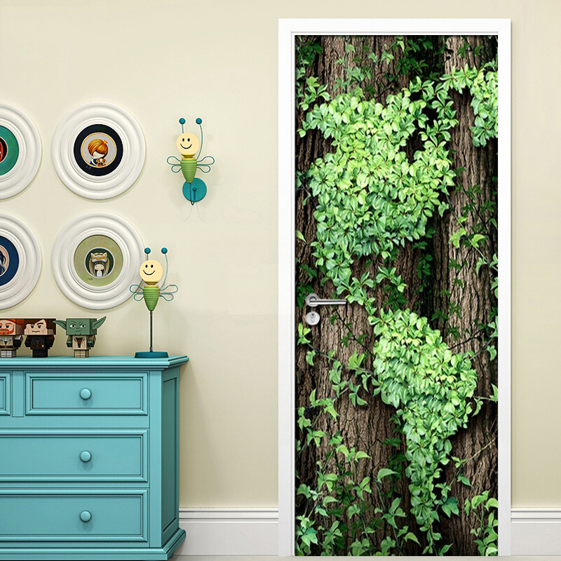 Diy zelfklevende waterdichte deursticker muurschildering behang grote boom wijnstok slaapkamer deur muurdecoratie stickers