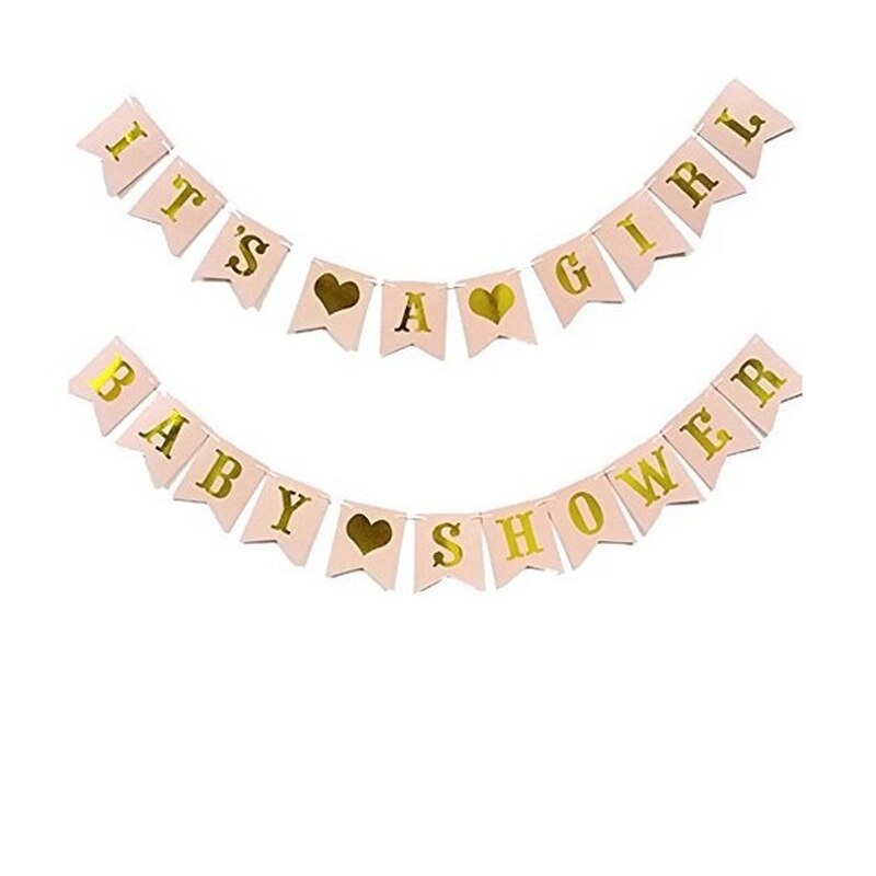 1 set pink It's a Girl Banner Girl Party Decoration Girl Baby Shower Garland Baby Girl Shower Decoration