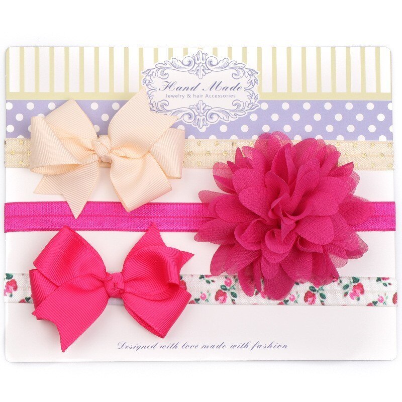 3 pièces bébé fille noeud papillon étoile fleur bandeau cheveux accessoires vêtements bande -né chapeaux bandeau bandeau infantile