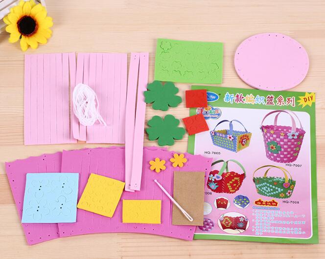 April Du 1pcs DIY Basket Weaving Craft for Kids Eva Handicraft Material Kits Kindergarten Education Toys Girls