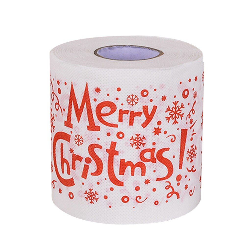 Wood Pulp Toilet Paper Christmas Theme Printed Home Bathroom Toilet Roll Paper Towel Tissue Christmas Box: B