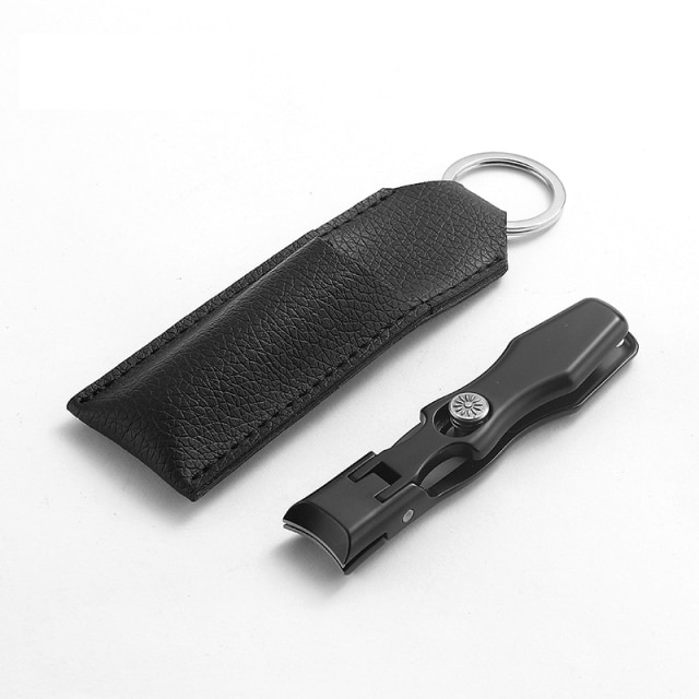 Draagbare Ultra Sharp Nagelknipper Roestvrij Staal Brede Bekopening Anti Splash Vingernagel Cutter Manicure Gereedschap Nail Trimmer: Black