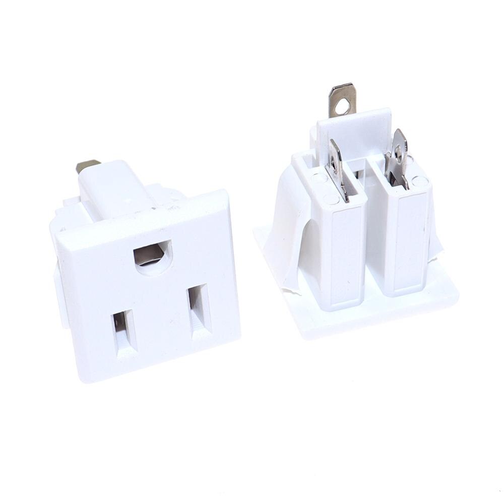 10PCS Chassis Female 3PIN AC US Nema 5-15R Inline Socket Plug Adapter Industrial Power Connector Power Supply Output Outlet: White