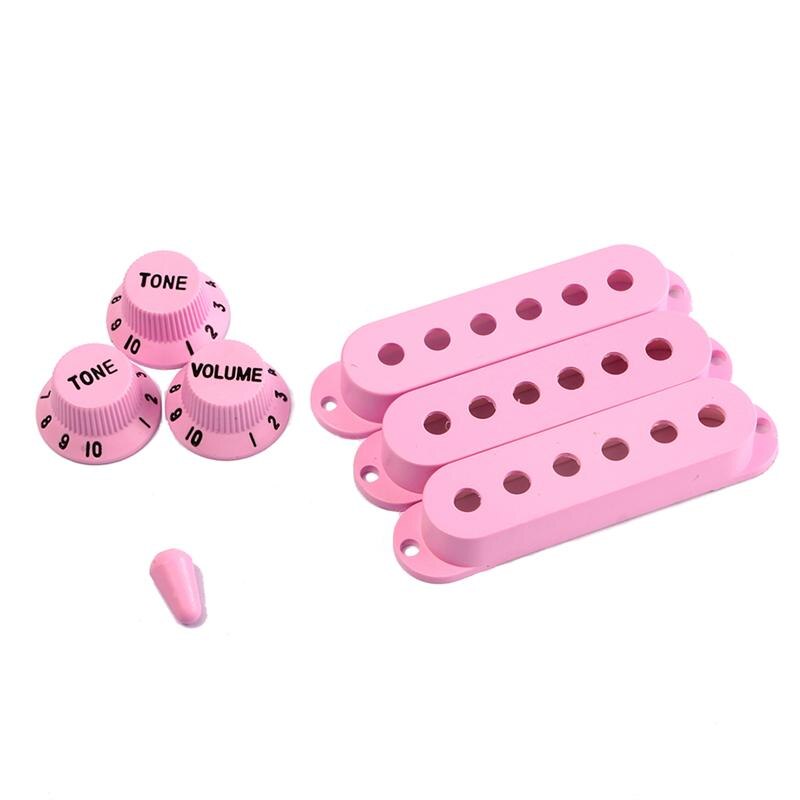 Strat Gitaar Pickup Covers Tone Knoppen Switch Tip Set Gitaar Accessoires Voor Fender Stratocaster Vervanging Accessoire Kit Deep: Pink