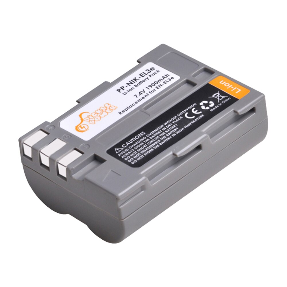 2 pc 1900 mah en -el3e sv  el3e kamerabatteri och led -laddare med typ c -port för nikon  d50 d70 d80 d90 d100 d200 d300 d300s d700.: 1 batteri