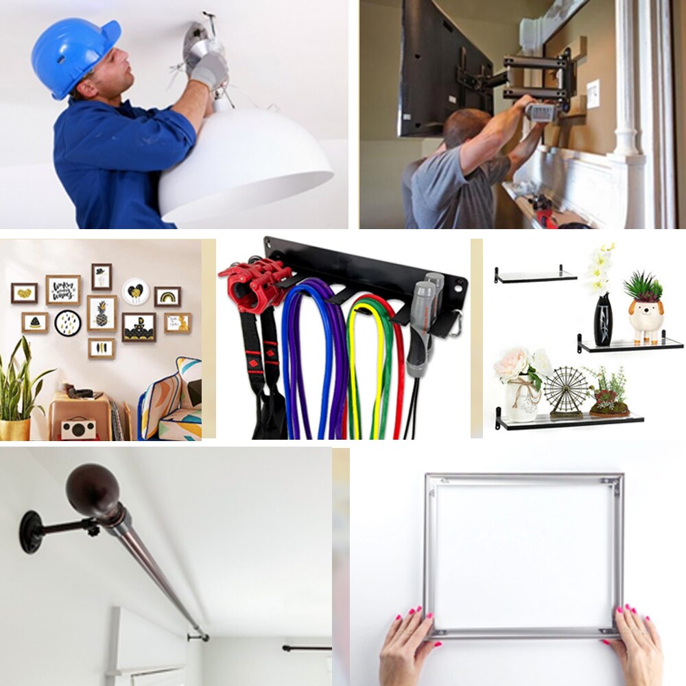 Anchor 65PCS Ribbed Plastic Anchor with Screws Kit Wall Plugs Sets Plasterboard Tooling Molly Expansions Plug Screw with Box