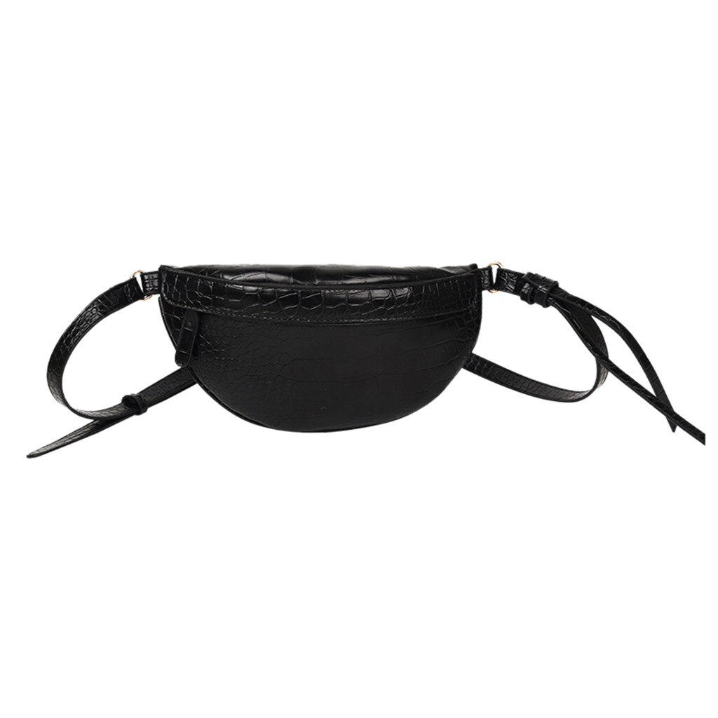 Women's PU Canvas Shoulder Bag - 27cm - Solid Pattern - Zipper Messenger Chest Waist Phone Bag: Black