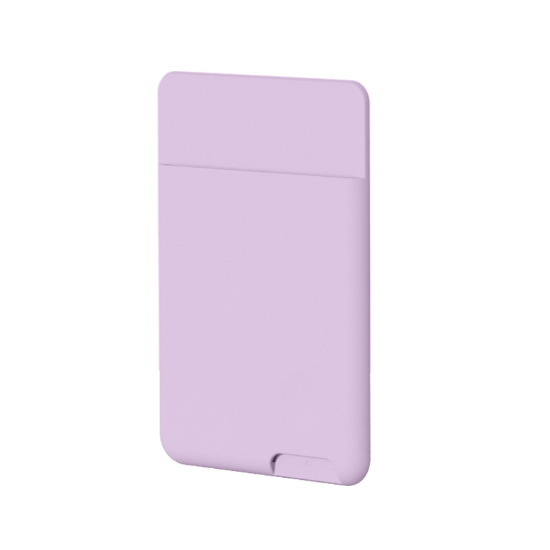 3M Phone Wallet Case Card Holder Self-Adhesive Silicone Pocket Stick ID Bank Credit Card Storage Card Holder Bag Accessory: PURPLE