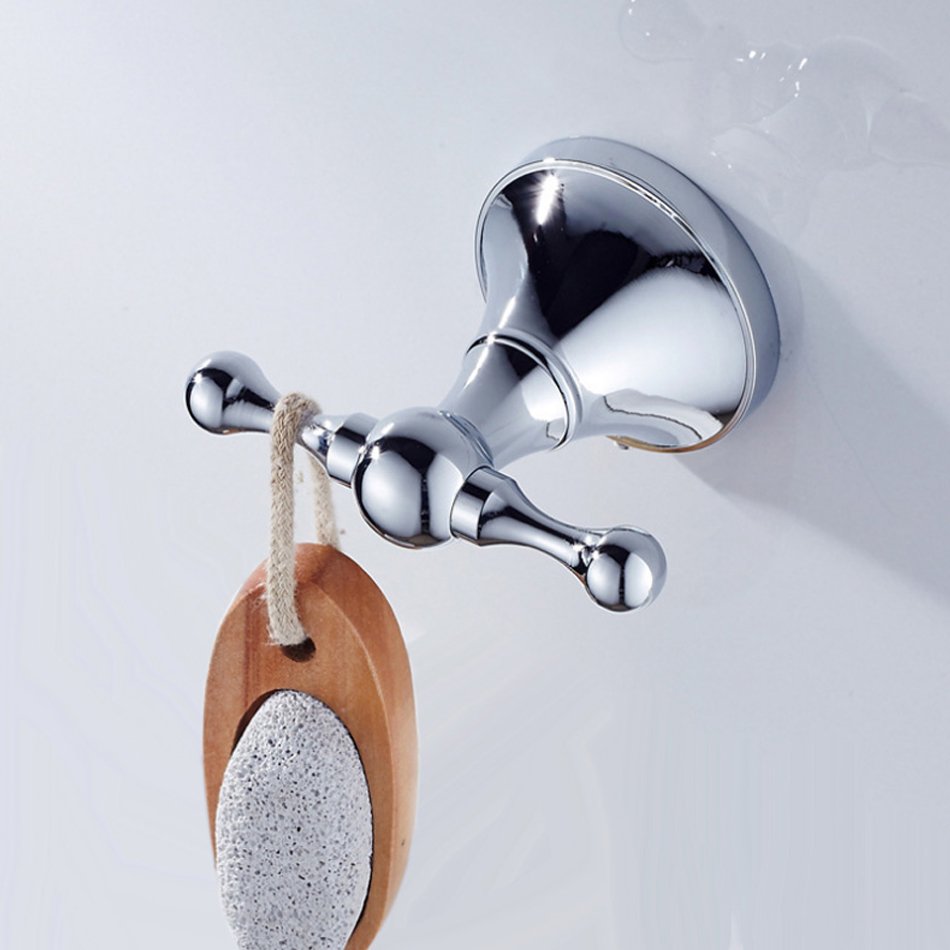 Juego de accesorios cromados para baño, barra de toalla doble de latón cromado, estante de cepillo de inodoro, soporte de rollo de papel para WC, juego de accesorios de baño