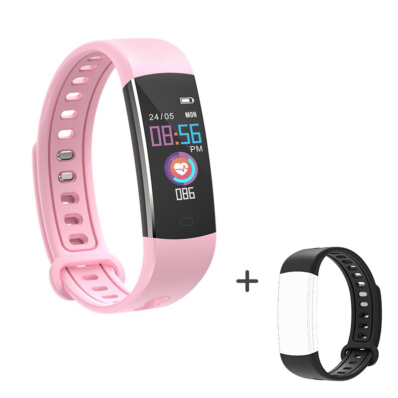 BingoFit Kids Smart Wristbands with WeChat Authentication Fitbits with Blood Pressure Watches Sports Fitness Tracker Smart Bands: 803 Pink-Black