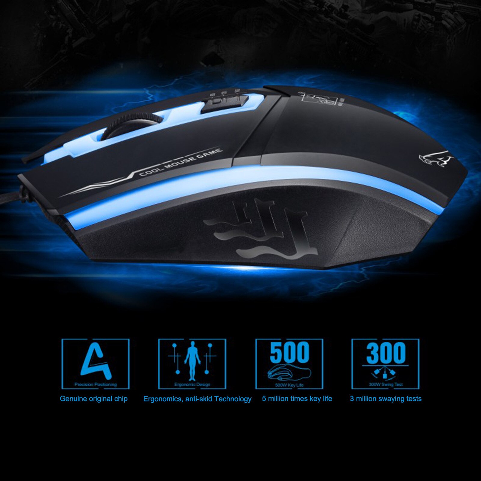 Wired USB Optical Glowing Gaming Mouse Computer Home Office Universal Mouse Computer Suitable for all kinds of PC-side games