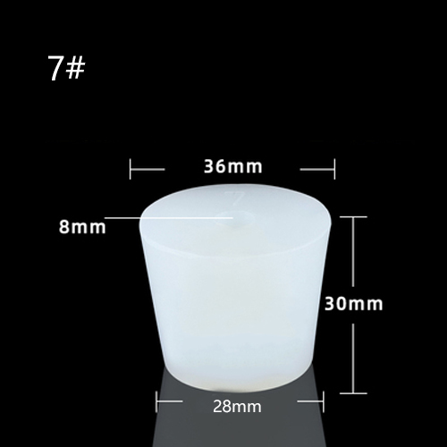 1pchome cerveja vinho rolhas de silicone plug com 8mm buraco para válvula de bloqueio a ar bubbler fermentação válvula de escape silicone borracha plug: Size 7 with Hole
